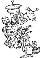 coloriage coyote et sa fusee